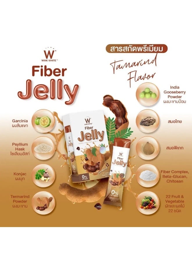 Wink White Fiber Jelly Tamarind | Premium Zero Sugar Fiber Jelly | With Prebiotic Probiotic & Fruit Extracts | Dietary Supplement | 5 Sachets - Image 2